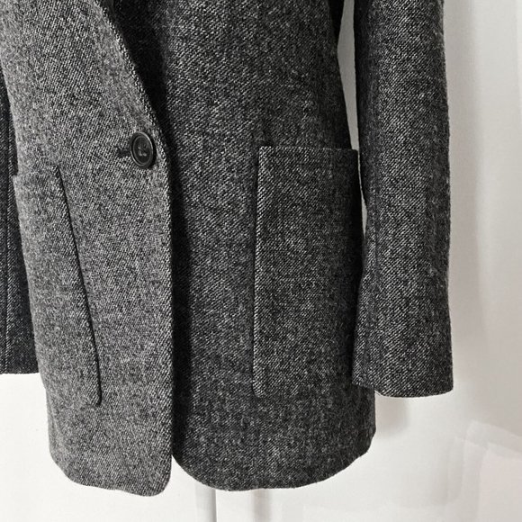 BY MALENE BIRGER STELLAR GREY WOOL BLEND SINGLE BREASTED MID-LENGHT BLAZER - Picture 6 of 12